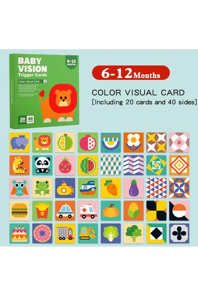 Choice1 6-12months Baby Visual Stimulation Cards Montessori High Contrast Fla...