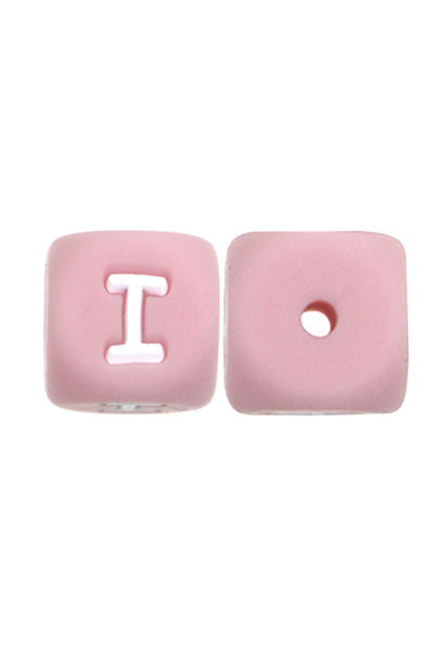 Choice17 20pcs I 20pcs/Lot Pink 12mm Square Silicone Letter Beads For Jewelry...