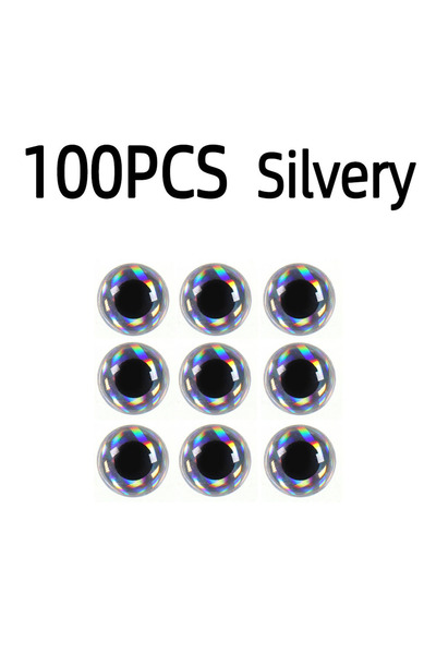 Choice 5mm 100PCS Silvery ICERIO 100pcs/Pack Epoxy 3D Holographic Fish Eyes S...
