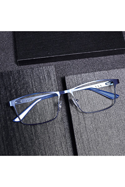 Choice18 +200 Blue Anti Blue light Reading Glasses for Men Metal Big Frame Re...