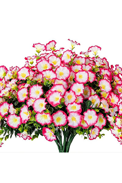 Choice1 4Bundles Pink 4/12Pcs Artificial Flowers Fake Silk Morning Glory Flow...