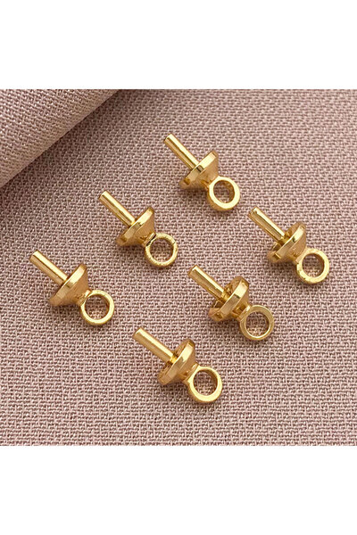 Choice4 T574-4x7mm-10pcs 10pcs/lot 18K Gold Plated Screw Eye Bails Beads End ...