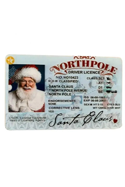 Choice8 A 1~10 Cards Santa Claus Flying Licence Christmas Eve Driving Licence...