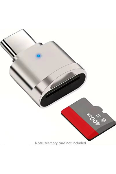 Choice Mini Silver Type-C TF Mobile Card Reader Zinc Alloy USB 3.1 Type-C Lap...