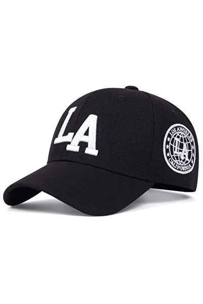 Choice1 Black white Unisex La Letter Embroidery Baseball Caps Spring and Autu...