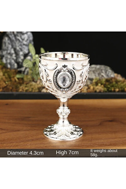 Choice6 Silver Vintage Holy Grail Medieval Goblet Hand Engraved Metal Wine Gl...