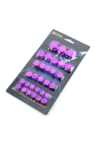 Choice5 1 set Purple 30pcs Motorcycle Screw Cap Cover Set Motor Scooter Head ...