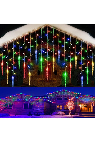 Choice US plug Multicolor LED Christmas Wreath Light String Ice Pillar Curtai...