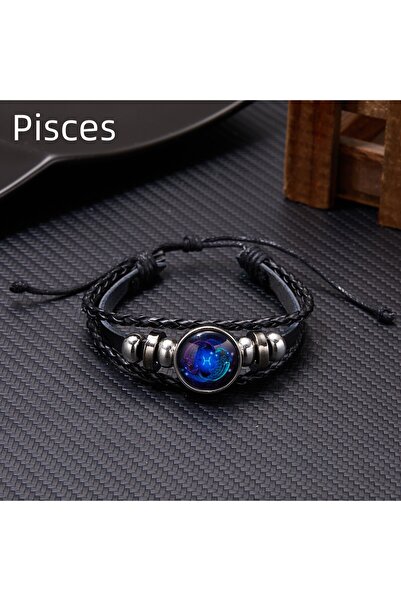 Choice BR22Y0338-4 12 Constellation Zodiac Sign Charm Luminous Bracelets Men ...