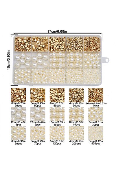 Choice15 TH54 Boxed CCB Beads Kit Golden Silvery,Star Heart Round Loose Beads...