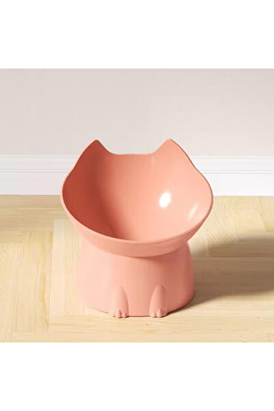 Choice pink New cat bowl with long ears and high feet bowl with cat and dog n...