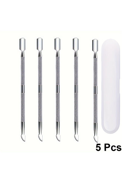 Choice1 5pcs 3/5/10pcs Stainless Steel Cuticle Pusher Metal Double-ended Spoo...