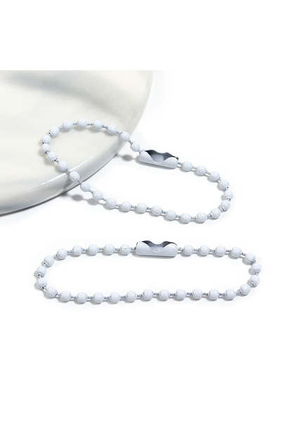 Choice29 10cm White 100pcs 10/12cm Iron Colorful Ball Bead Chains KeyRing Dol...