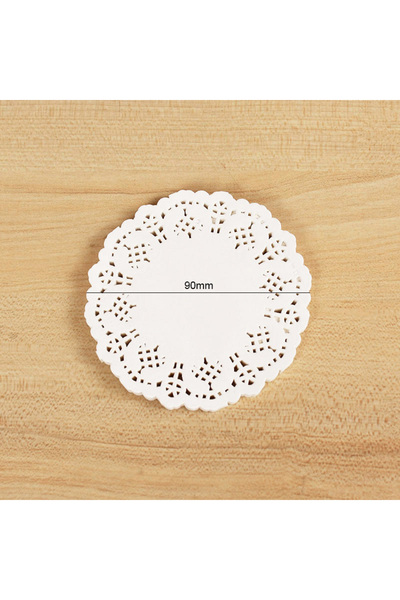 Choice5 B01 100Pcs White Hollow Out Placemat Round Cup Coaster Lace Cake Wrap...