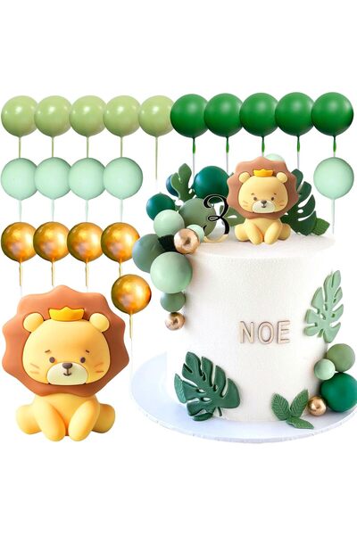 choice2 21pcs Safari Jungle Animal Cake Topper Wild One Cake Decorations for ...