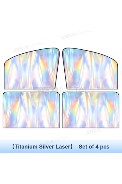 choice2 4pcs SEAMETAL Magnet Car Side Window Curtain Laser Coating Car Sunsha...