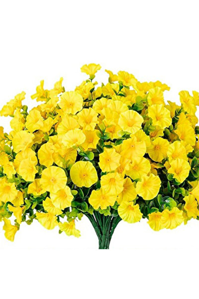 Choice 4Bundles Yellow 4/12Pcs Artificial Flowers Fake Silk Morning Glory Flo...