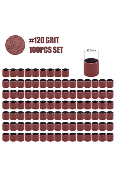 choice2 100pcs 120 Grit CMCP 12.7mm Sanding Drum Grit 80 100 120 with 1/8" Sh...