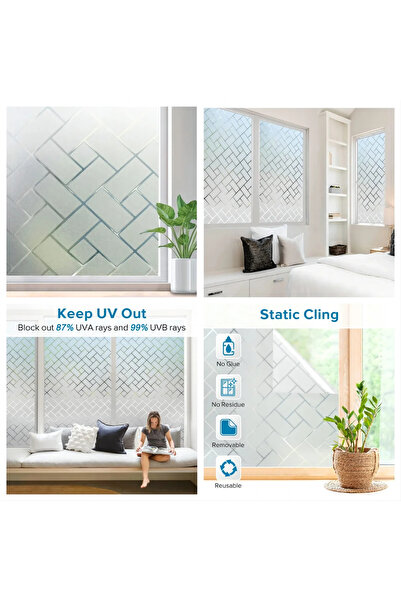 Choice50 45x100cm WP1056 Window Privacy Film Frosted Glass Window Film Static...