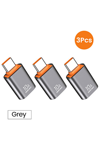 Choice 3pcs Gray A NNBILI 10A USB A To USB C OTG Adapter Type C to USB Conver...