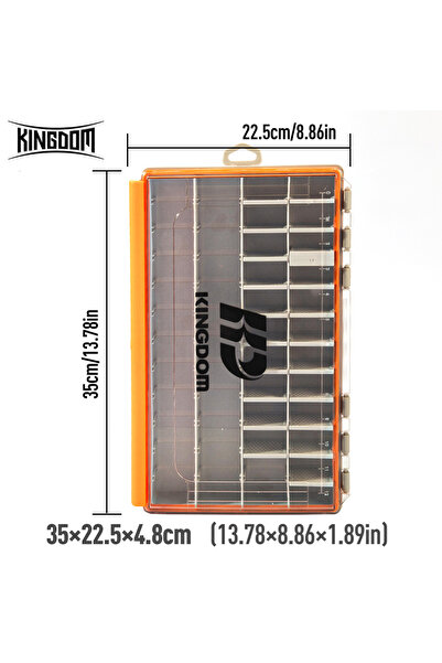Kingdom 3700-GO Fishing Tackle Box 2 Sizes Multifunction Tackle Trays Organiz...