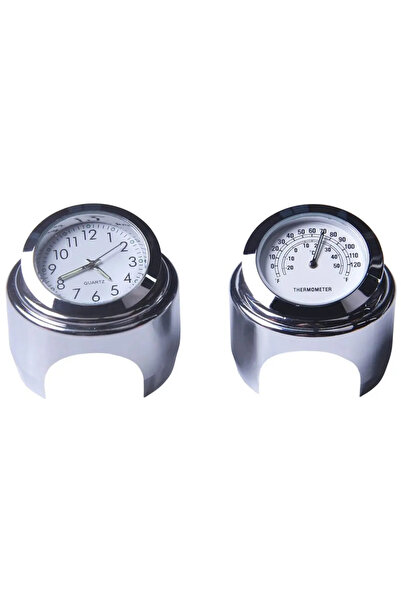 Choice5 2pcs White Set 1/2pcs 22-25mm Motorcycle Handlebar Clock Thermometer ...