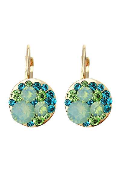 Choice9 Green Hypoallergenic Round Sparkling Crystal Earrings for Women, 18K ...