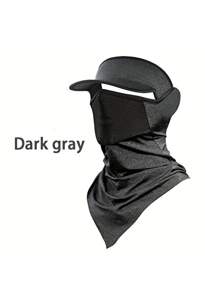Choice1 dark grey Summer Full Face Mask Breathable Anti-UV Neck Flap Wide Bri...