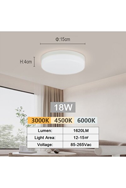 Choice12 White light ED-CI-18W LED Ceiling Lamp 18-48W Flush Mount Fixture 30...
