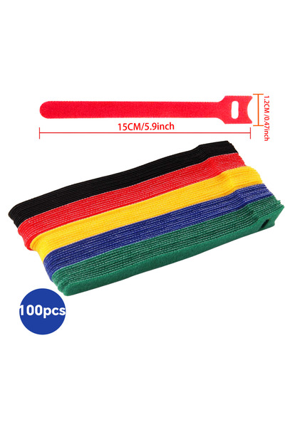 choice2 12mmx150mm multicoloredx100pcs Releasable Cable Ties Durable and Soft...
