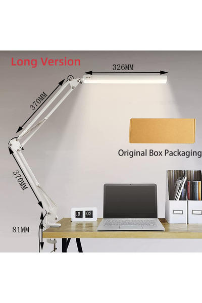 Choice Long-White With BOX LED Desk Lamp with Clamp 10W Swing Arm Desk Lamp E...