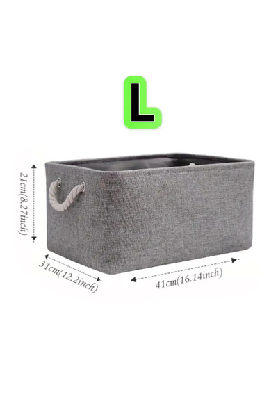 Choice4 L Double-layered Linen Laundry Basket with Handles Clothes Storage Ba...