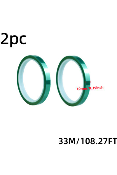 choice2 33M 10mmx33mx2pc Heat Tape for Heat Press,20mm/10mm,33m High Temperat...