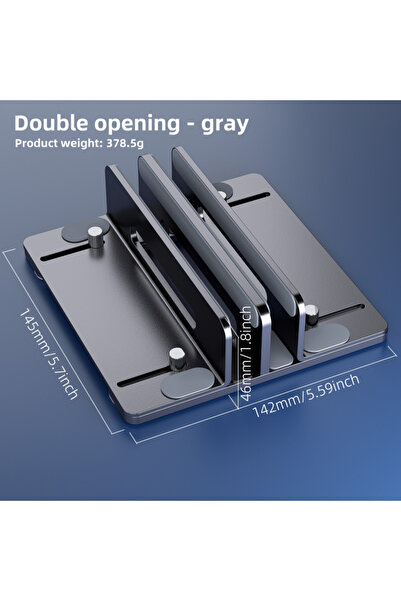 Choice1 Grey-2 Adjustable Vertical Laptop Stand Holder Desktop Notebook Dock ...