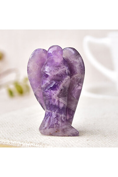 Choice Amethyst 1PC Natural Crystal Guardian Angel Figurine Amethyst Rose Qua...