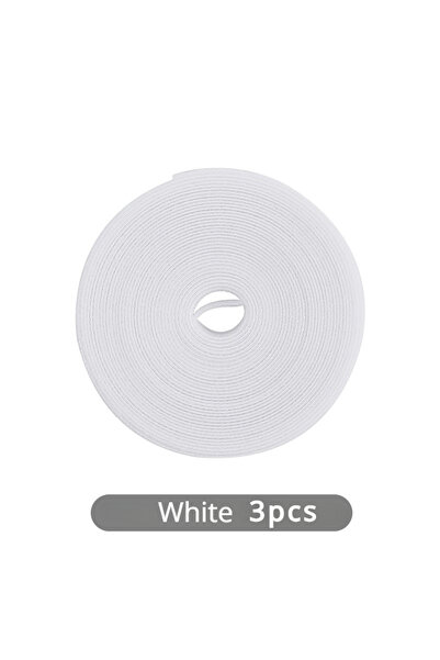 choice2 10 × 3000 مم أبيض، 3 قطع، رباط كابلات بيانات قابل لإعادة الاستخدام وا...