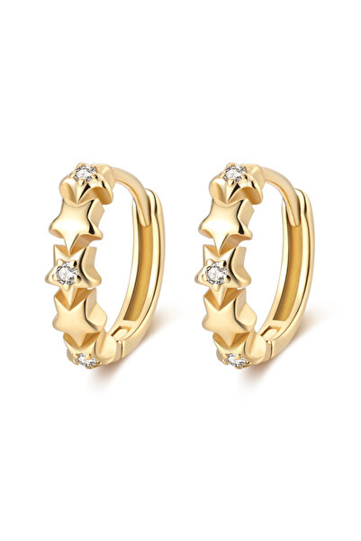 Choice PAE195 Classic Earrings 925 Silver Stars Moons Pearls Bees Golden Hoop...