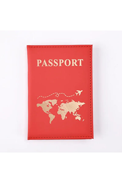 Choice5 Red Travel Gold Passport Holder Cover Case for Women Men PU Leather T...