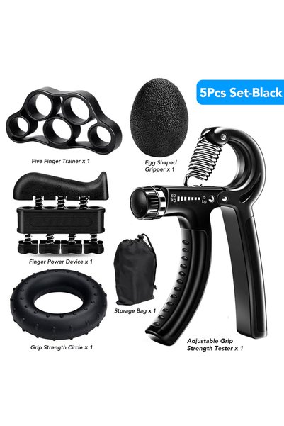 Choice 5PCS Set-Black 5-60Kg Adjustable Heavy Hand Gripper Fitness Hand Exerc...