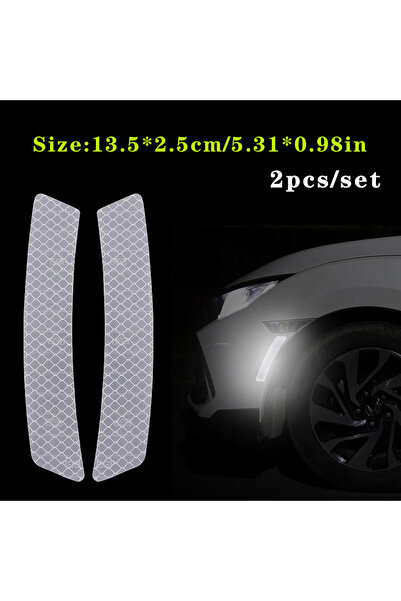 Choice WHITE 2pcs/set Car Reflective Safety Strip Stickers Car Wheel Eyebrow ...