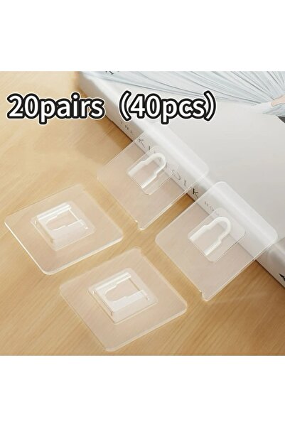 Choice 20Pairs-(40pcs) 1-100Pairs Double-Sided Self Adhesive Wall Hooks Stron...