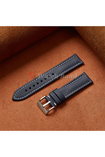 Choice39 18mm Blue-White Genuine Sailcloth Watch Band Premium Sailcloth Strap...