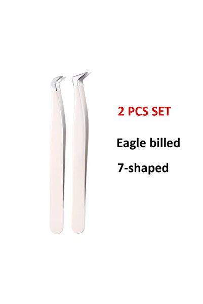 choice2 2 PCS A Multifunctional Tweezers Stainless Steel Eyelash Tweezers Gra...