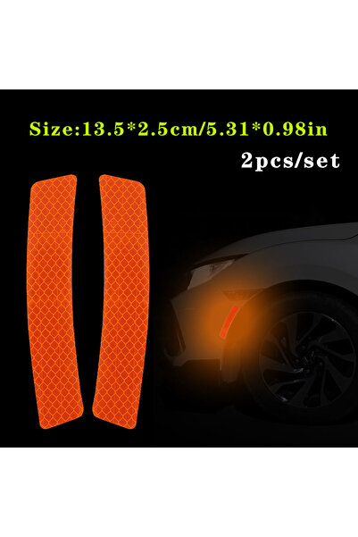 Choice Orange 2pcs/set Car Reflective Safety Strip Stickers Car Wheel Eyebrow...