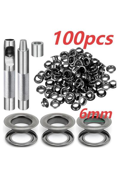 choice2 100pcs 6mm 100 Sets Grommet Tool Kit 6/8/10/12/14mm, Grommet Eyelets ...