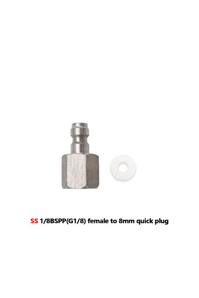 Choice14 1-8BSP Nipple SS HPA GAS Foster Quick Disconnect AIR CO2 QC02 M10 NP...