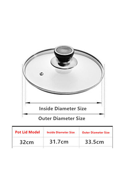 Choice4 32cm 16-32cm Tempered Glass Pot Cover Anti-Scalding Circular Frying P...