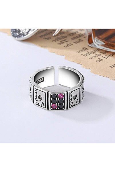 Choice resizable qd354-6 New Vintage Lucky Poker Adjustable Open Rings For Wo...