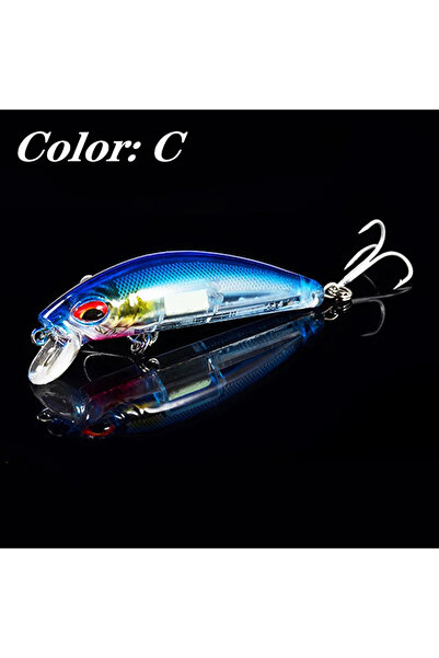Choice C Ocean Blue 1Pcs 3D Eyes Luminous Minnow Fishing Lures 7cm 11.5g Jig ...