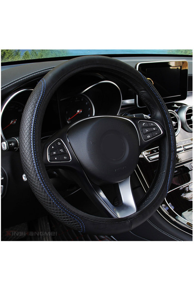 Choice black blue 37/38cm Automobile universal steering wheel cover non-slip ...